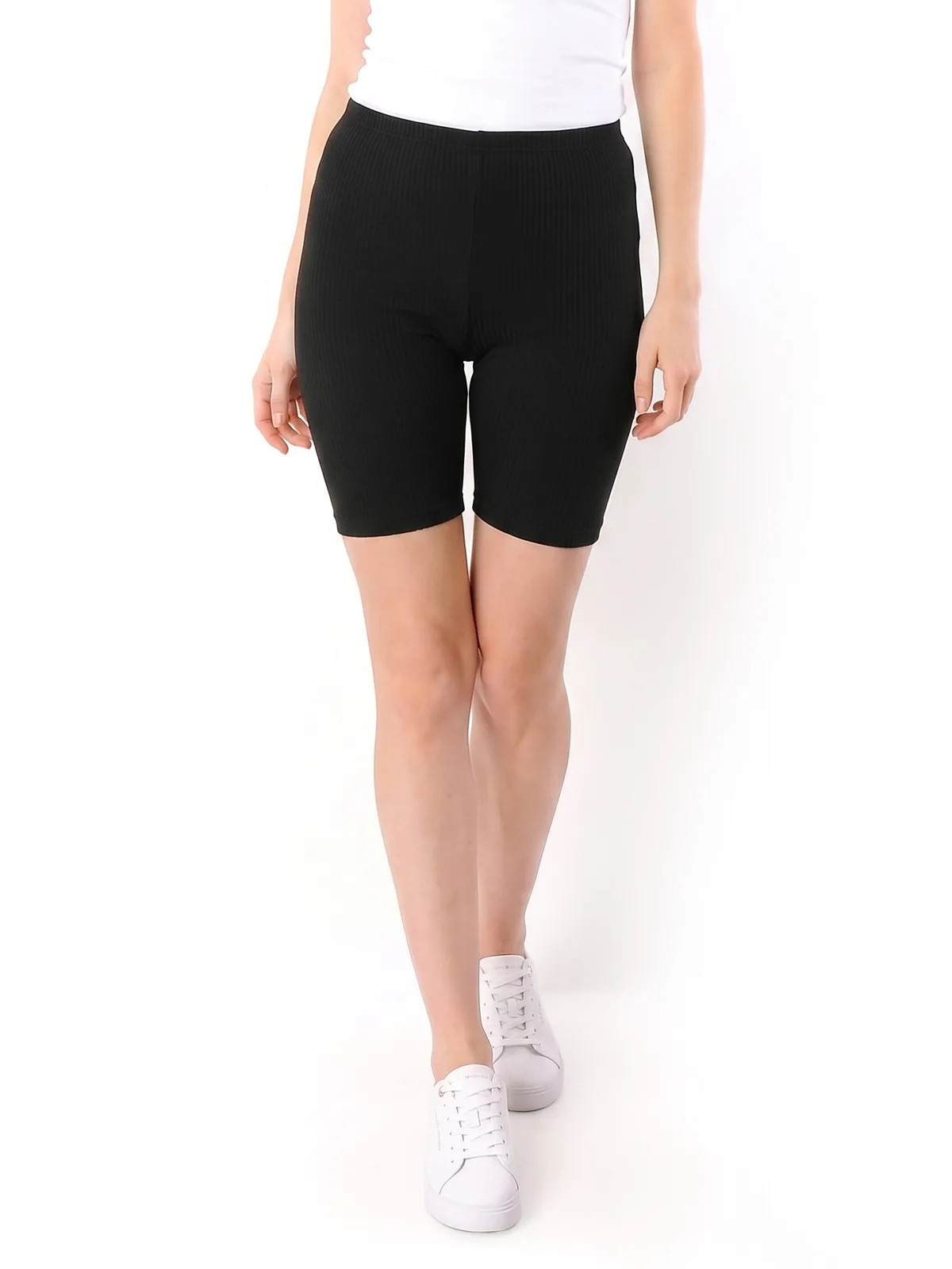 Prążkowane Kolarki Legginsy 1/2 Krótkie spodenki